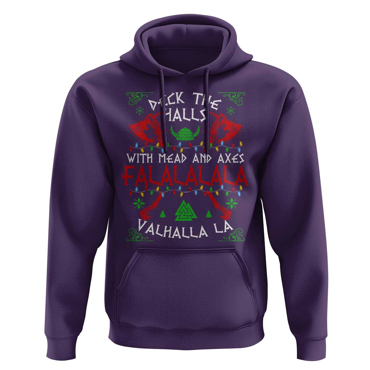 Viking Christmas Deck The Halls With Mead And Axes Falalala Valhalla La Viking Hoodie Cotton