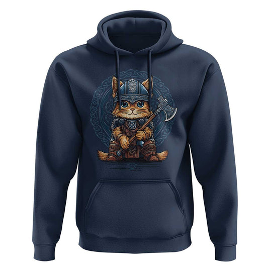 Nordic Norse Viking Cat Warrior Viking Hoodie Cotton