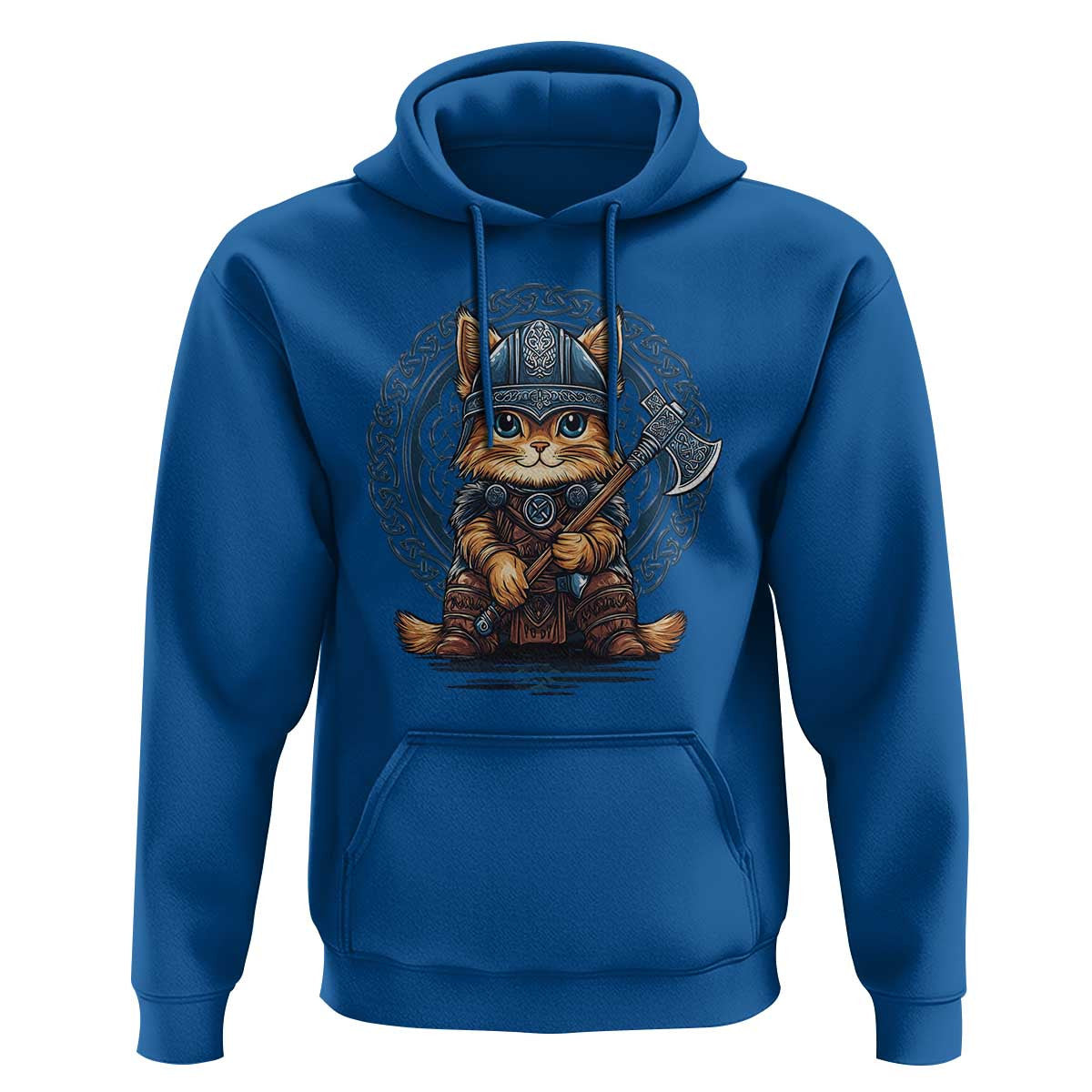Nordic Norse Viking Cat Warrior Viking Hoodie Cotton