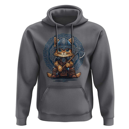 Nordic Norse Viking Cat Warrior Viking Hoodie Cotton