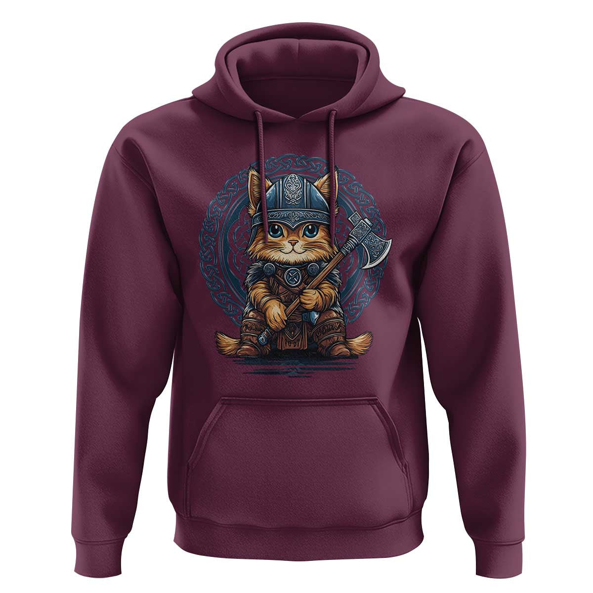 Nordic Norse Viking Cat Warrior Viking Hoodie Cotton