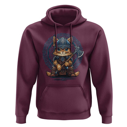 Nordic Norse Viking Cat Warrior Viking Hoodie Cotton