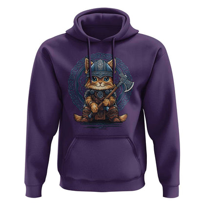 Nordic Norse Viking Cat Warrior Viking Hoodie Cotton