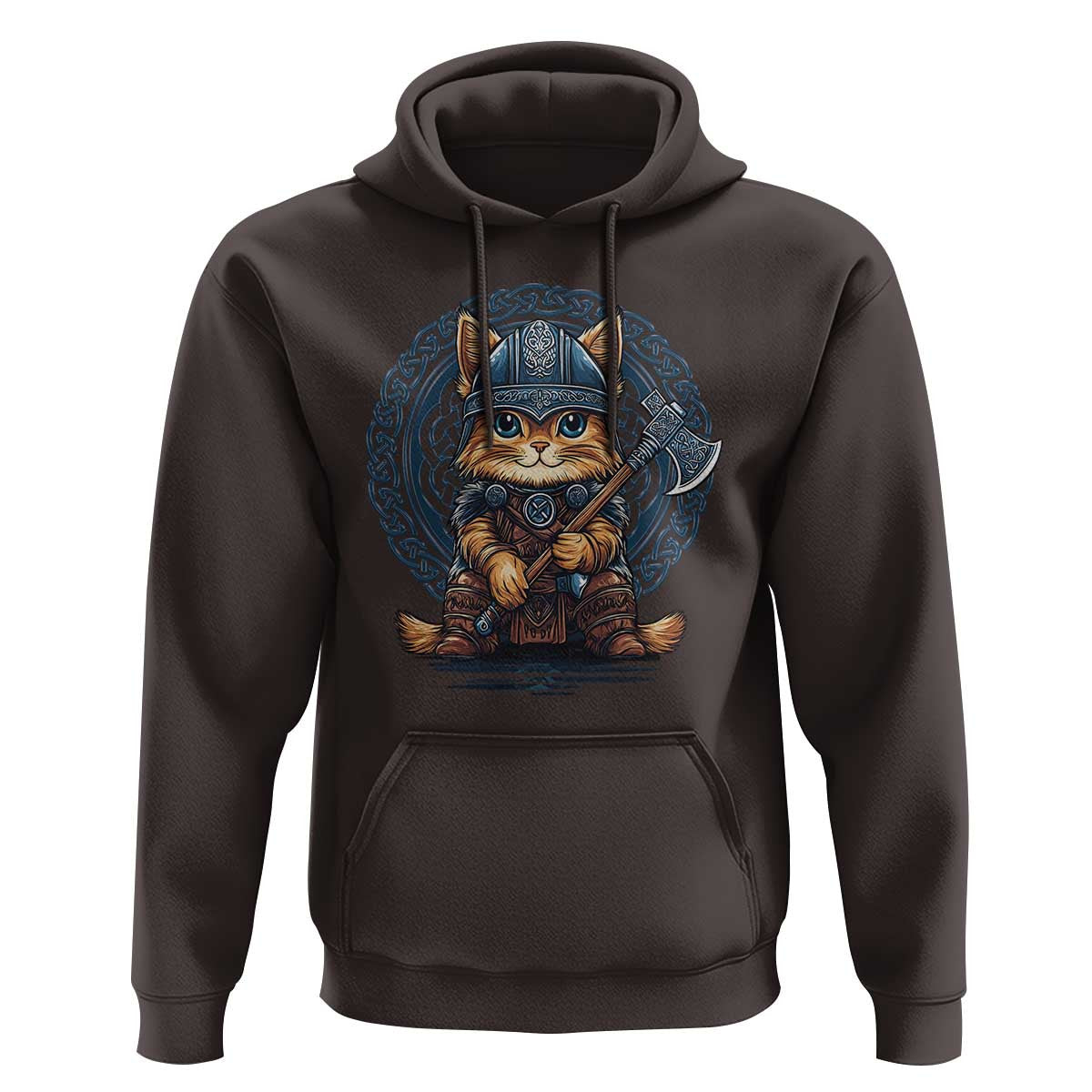 Nordic Norse Viking Cat Warrior Viking Hoodie Cotton
