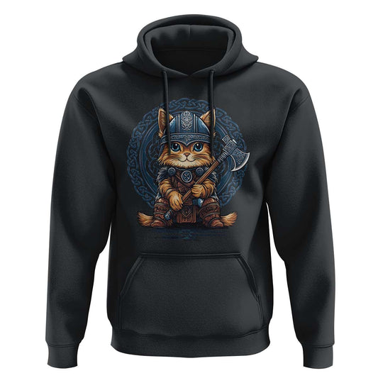 Nordic Norse Viking Cat Warrior Viking Hoodie Cotton