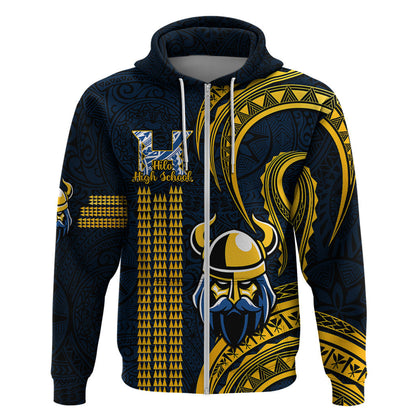 (Custom) Hawaii Hilo High School Vikings Polynesian Kakau Pattern Viking Hoodie