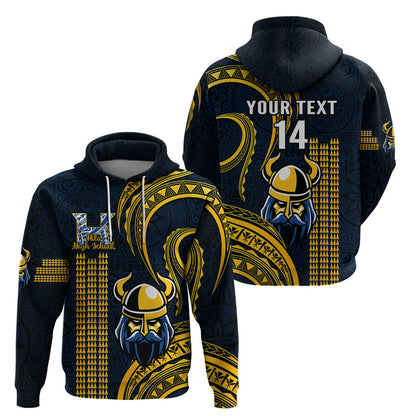 (Custom) Hawaii Hilo High School Vikings Polynesian Kakau Pattern Viking Hoodie