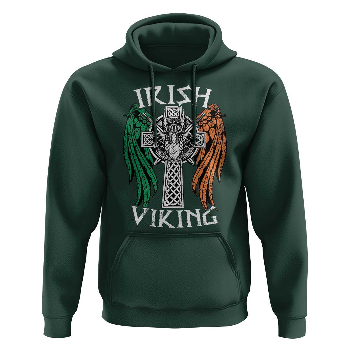 Irish Vintage Shamrock Celtic Viking Skull Viking Hoodie Cotton