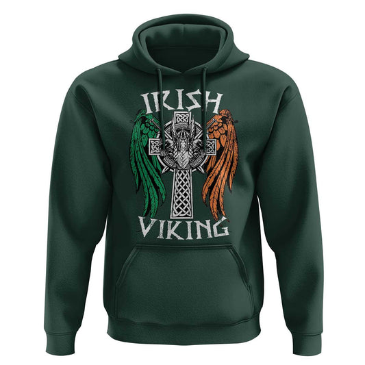 Irish Vintage Shamrock Celtic Viking Skull Viking Hoodie Cotton