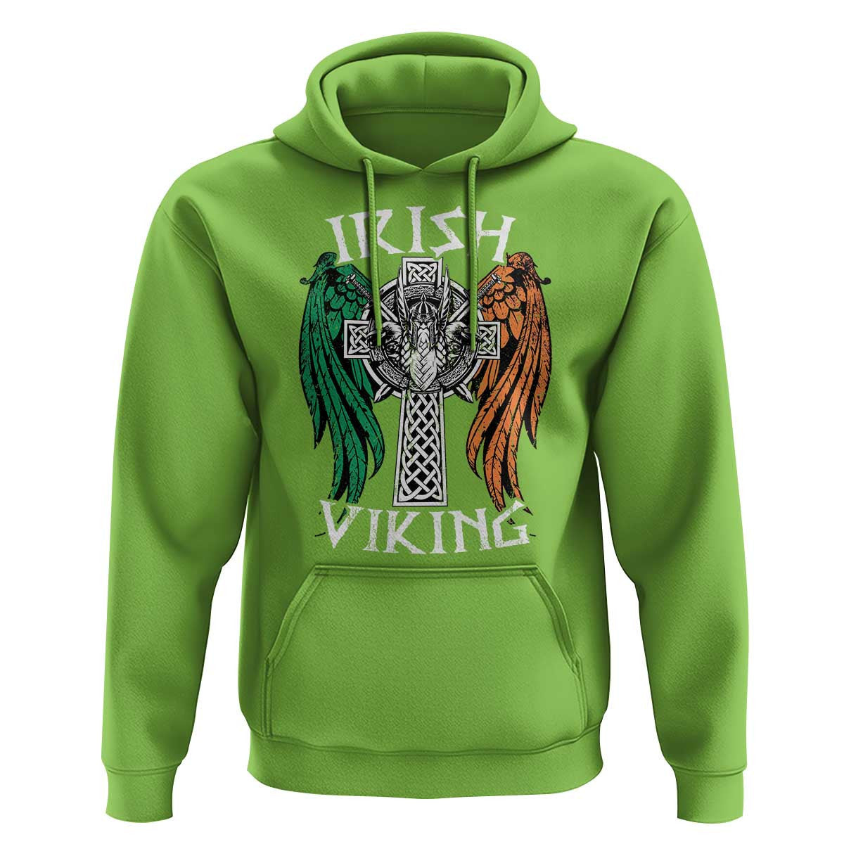 Irish Vintage Shamrock Celtic Viking Skull Viking Hoodie Cotton
