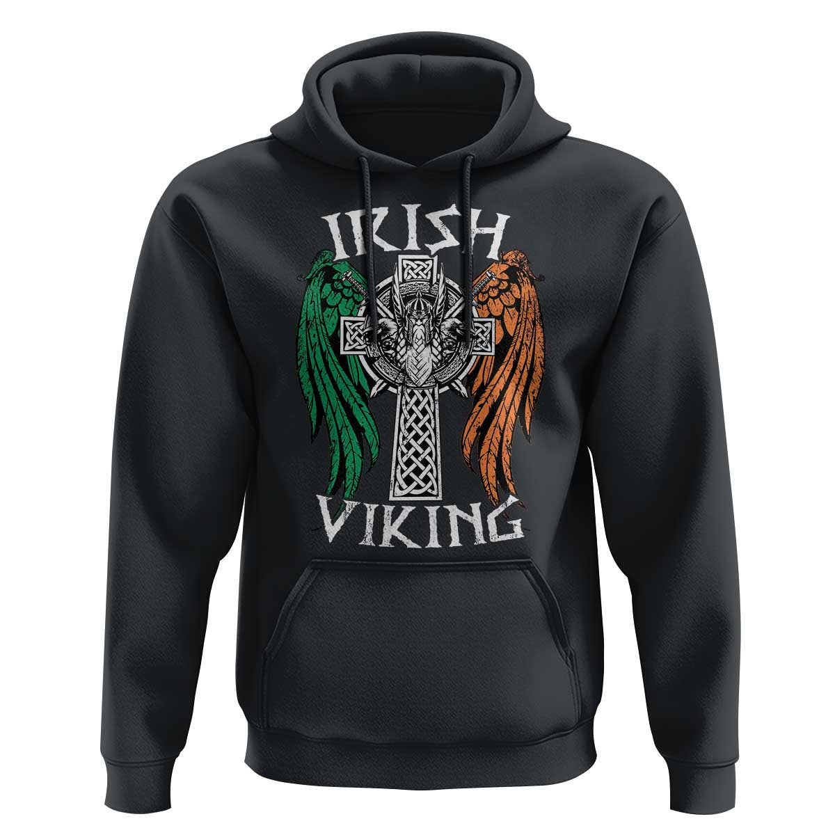 Irish Vintage Shamrock Celtic Viking Skull Viking Hoodie Cotton