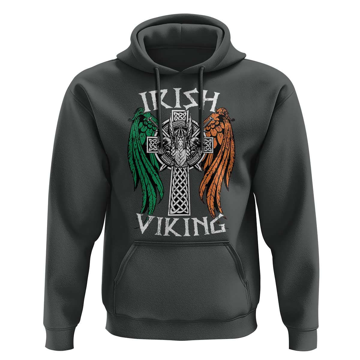 Irish Vintage Shamrock Celtic Viking Skull Viking Hoodie Cotton