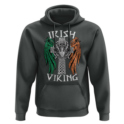 Irish Vintage Shamrock Celtic Viking Skull Viking Hoodie Cotton