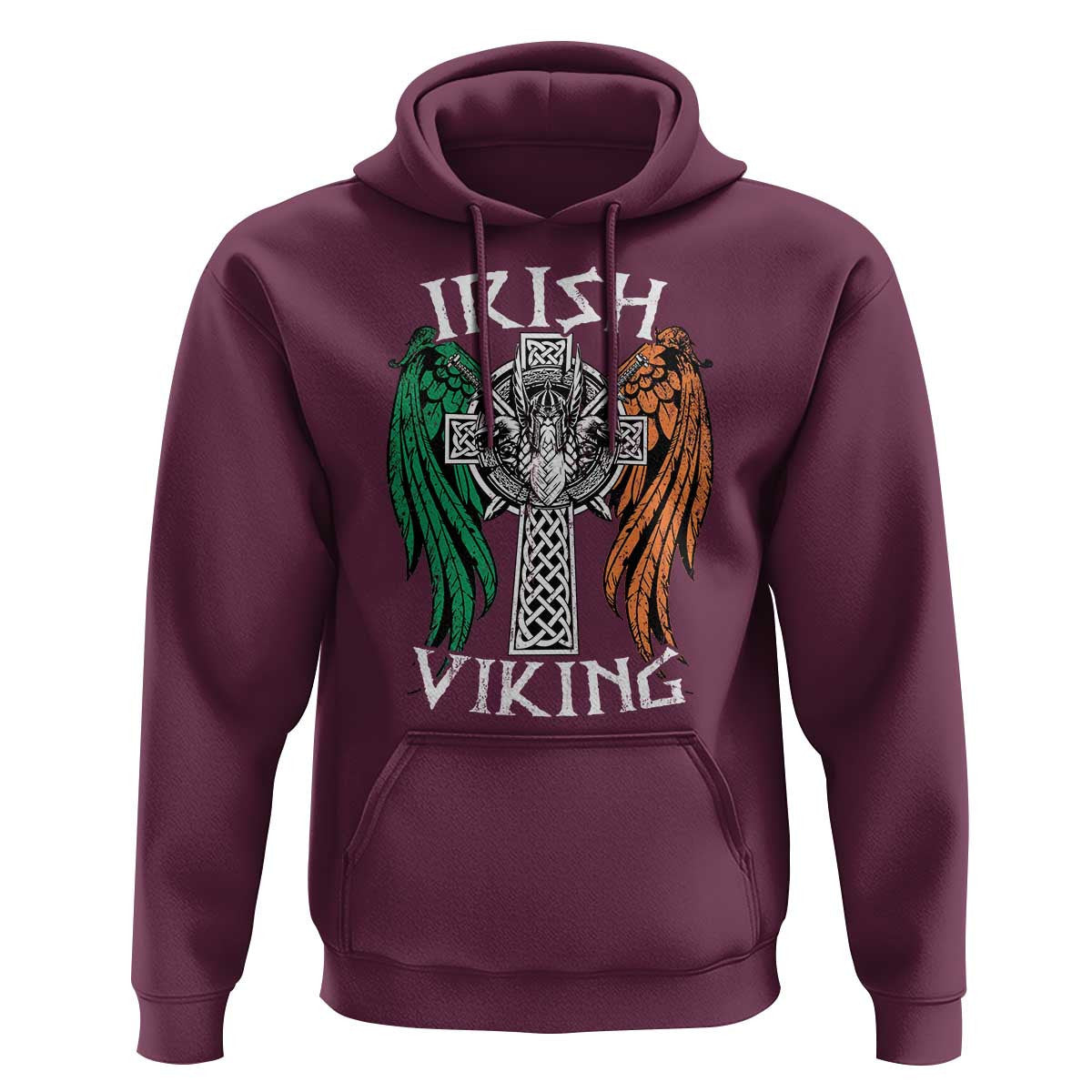 Irish Vintage Shamrock Celtic Viking Skull Viking Hoodie Cotton