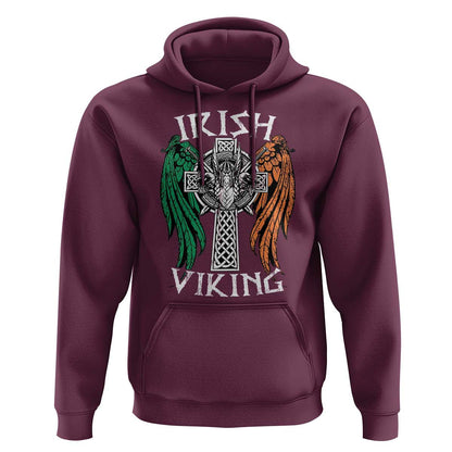 Irish Vintage Shamrock Celtic Viking Skull Viking Hoodie Cotton
