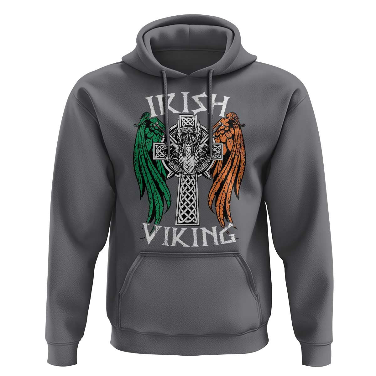 Irish Vintage Shamrock Celtic Viking Skull Viking Hoodie Cotton