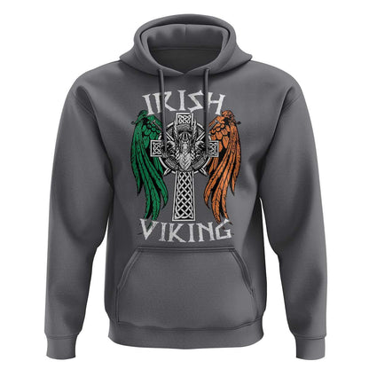 Irish Vintage Shamrock Celtic Viking Skull Viking Hoodie Cotton