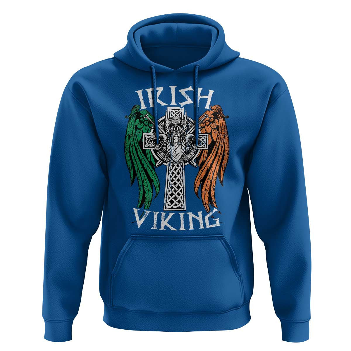 Irish Vintage Shamrock Celtic Viking Skull Viking Hoodie Cotton