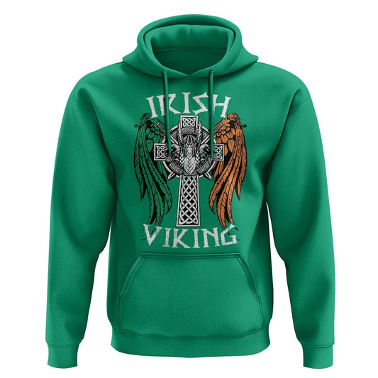 Irish Vintage Shamrock Celtic Viking Skull Viking Hoodie Cotton