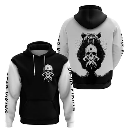 Viking Skull Bear Viking Cross Skull Viking Hoodie
