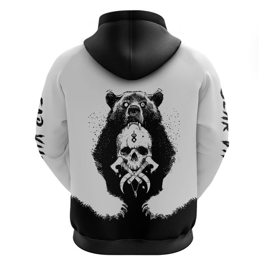 Viking Skull Bear Viking Cross Skull Viking Hoodie