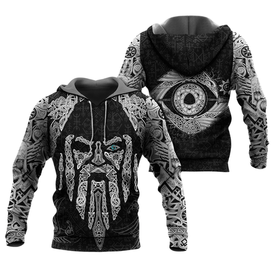 Viking Odins Eye With Raven Viking Hoodie