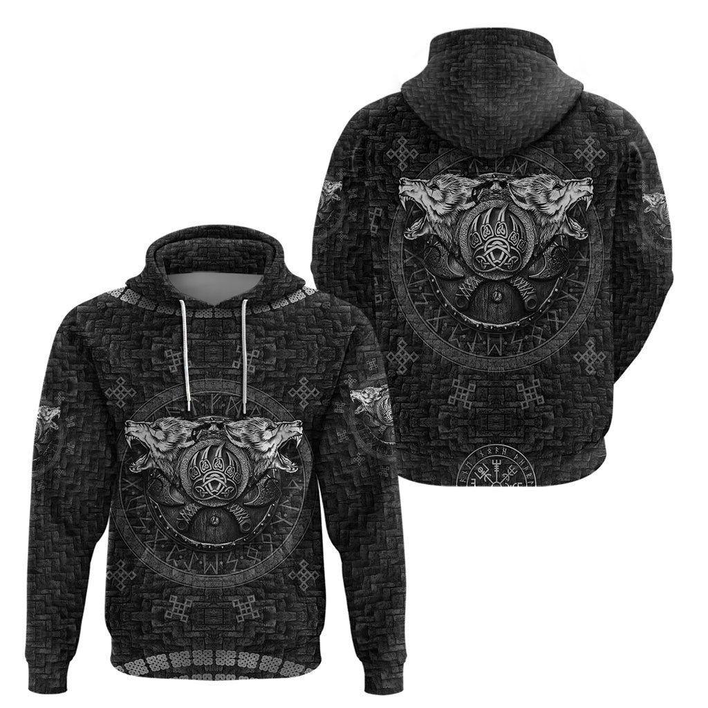 Norse Wolf and Bearclaw Fusion Viking Hoodie