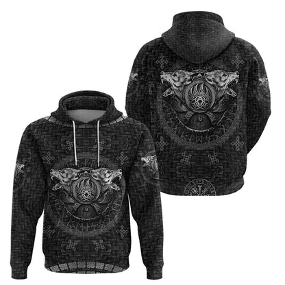 Norse Wolf and Bearclaw Fusion Viking Hoodie