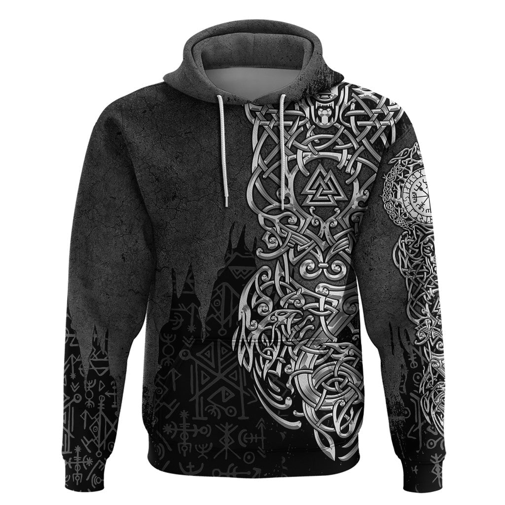 Viking Skoll and Hati Chasing Eternity Viking Hoodie