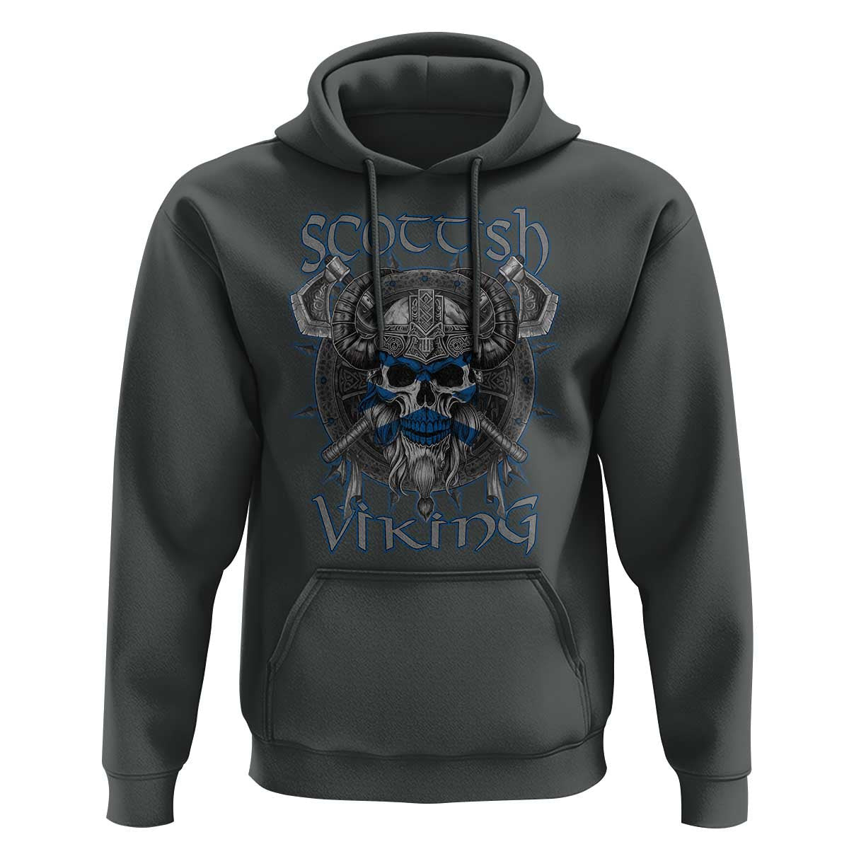 Scottish Viking Axes Celtic Knot Scottish Flag Viking Hoodie Cotton