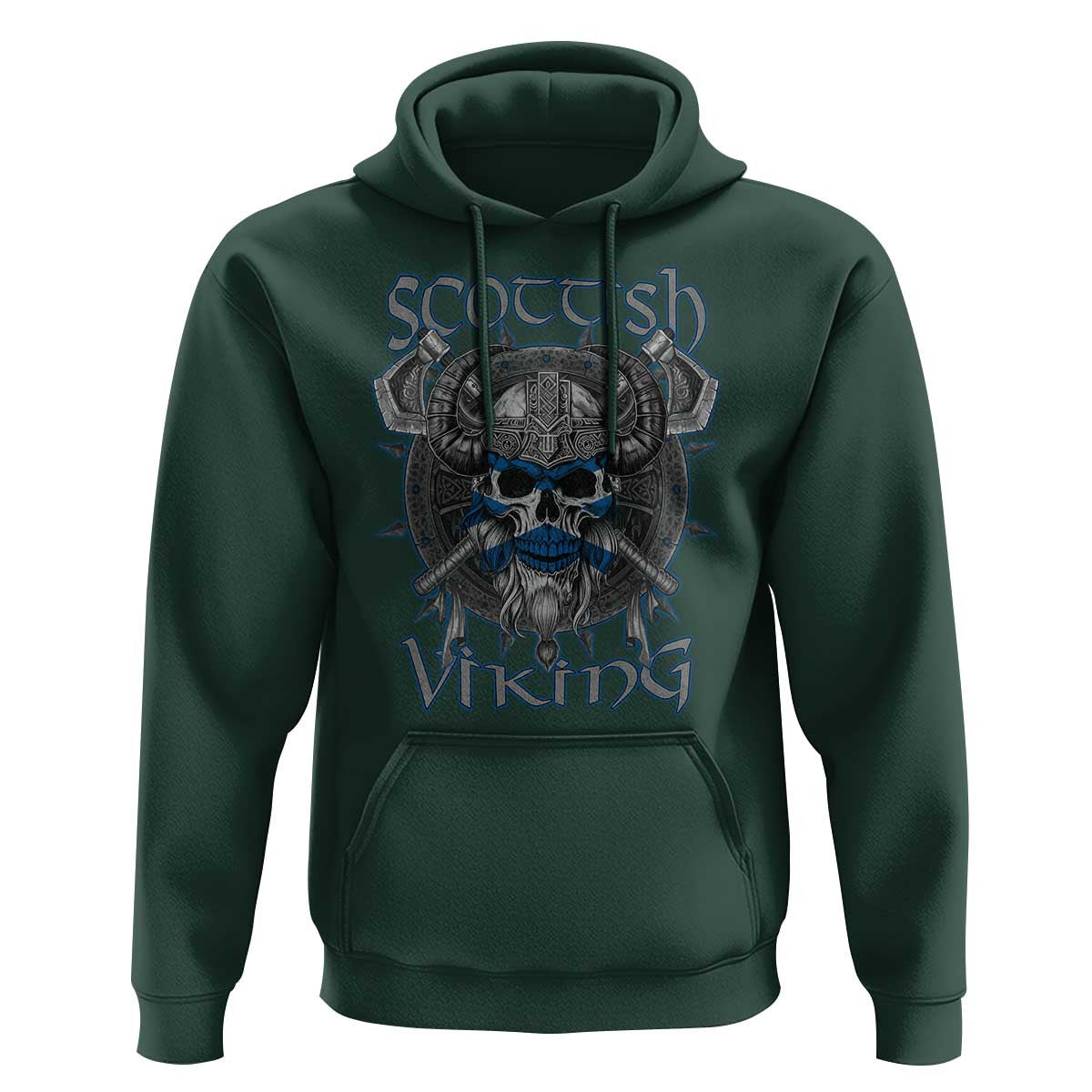 Scottish Viking Axes Celtic Knot Scottish Flag Viking Hoodie Cotton