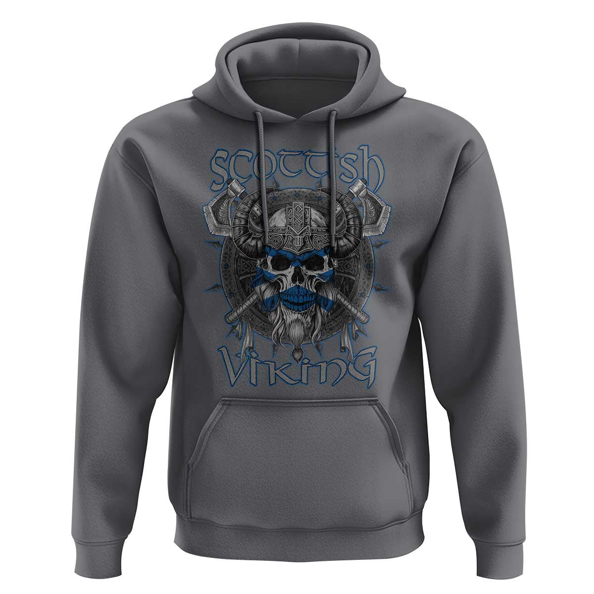 Scottish Viking Axes Celtic Knot Scottish Flag Viking Hoodie Cotton
