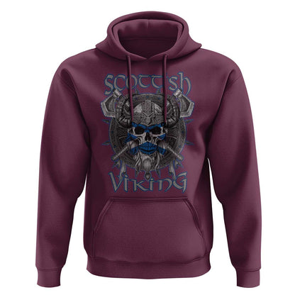 Scottish Viking Axes Celtic Knot Scottish Flag Viking Hoodie Cotton