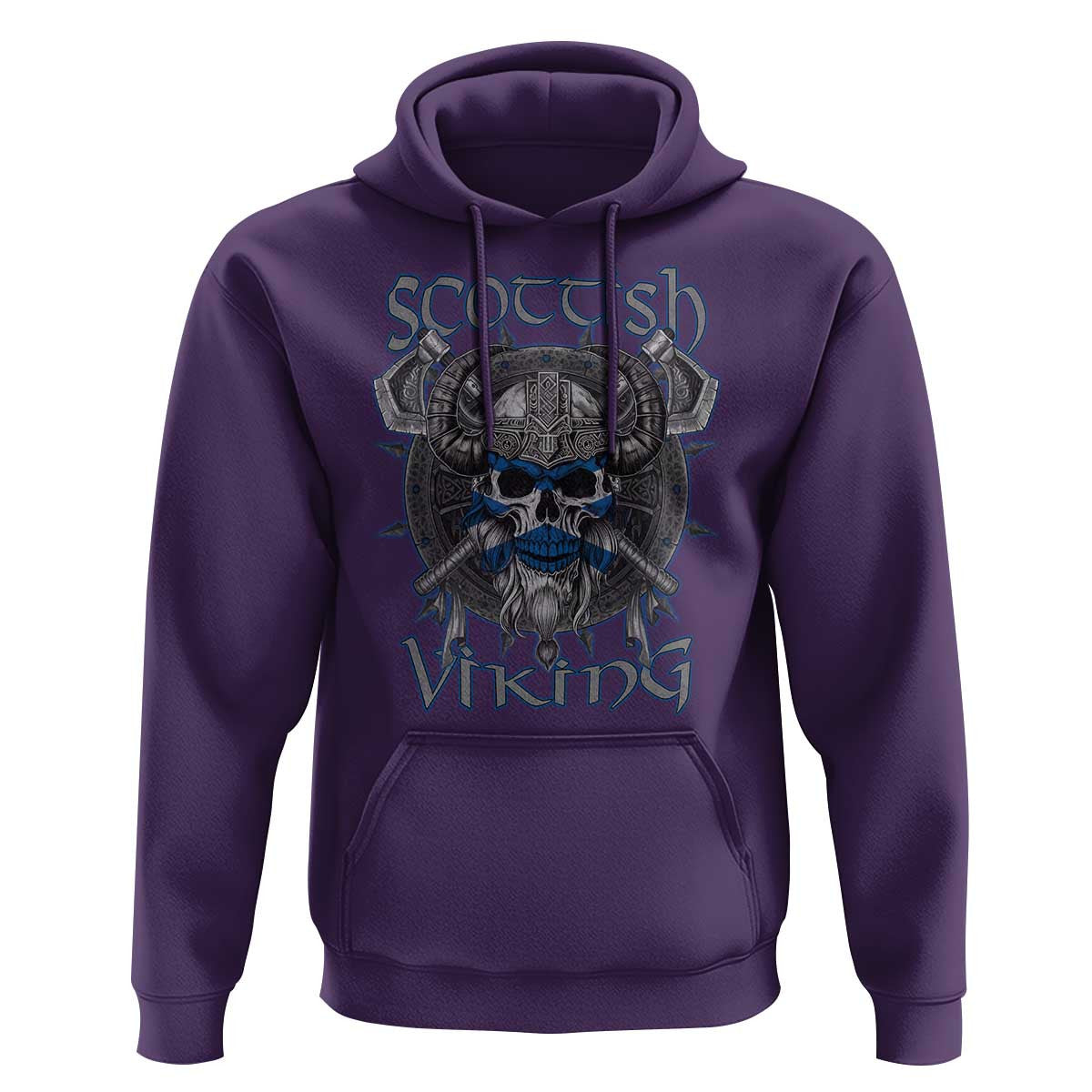 Scottish Viking Axes Celtic Knot Scottish Flag Viking Hoodie Cotton