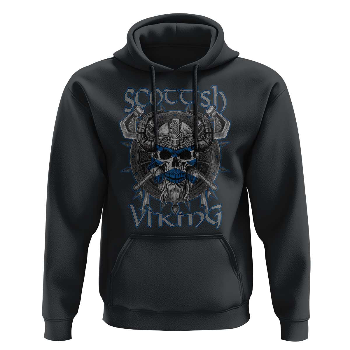 Scottish Viking Axes Celtic Knot Scottish Flag Viking Hoodie Cotton