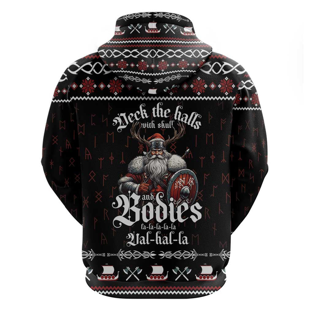 Funny Vikings Christmas Zipper Falalalala Valhalla Viking Hoodie