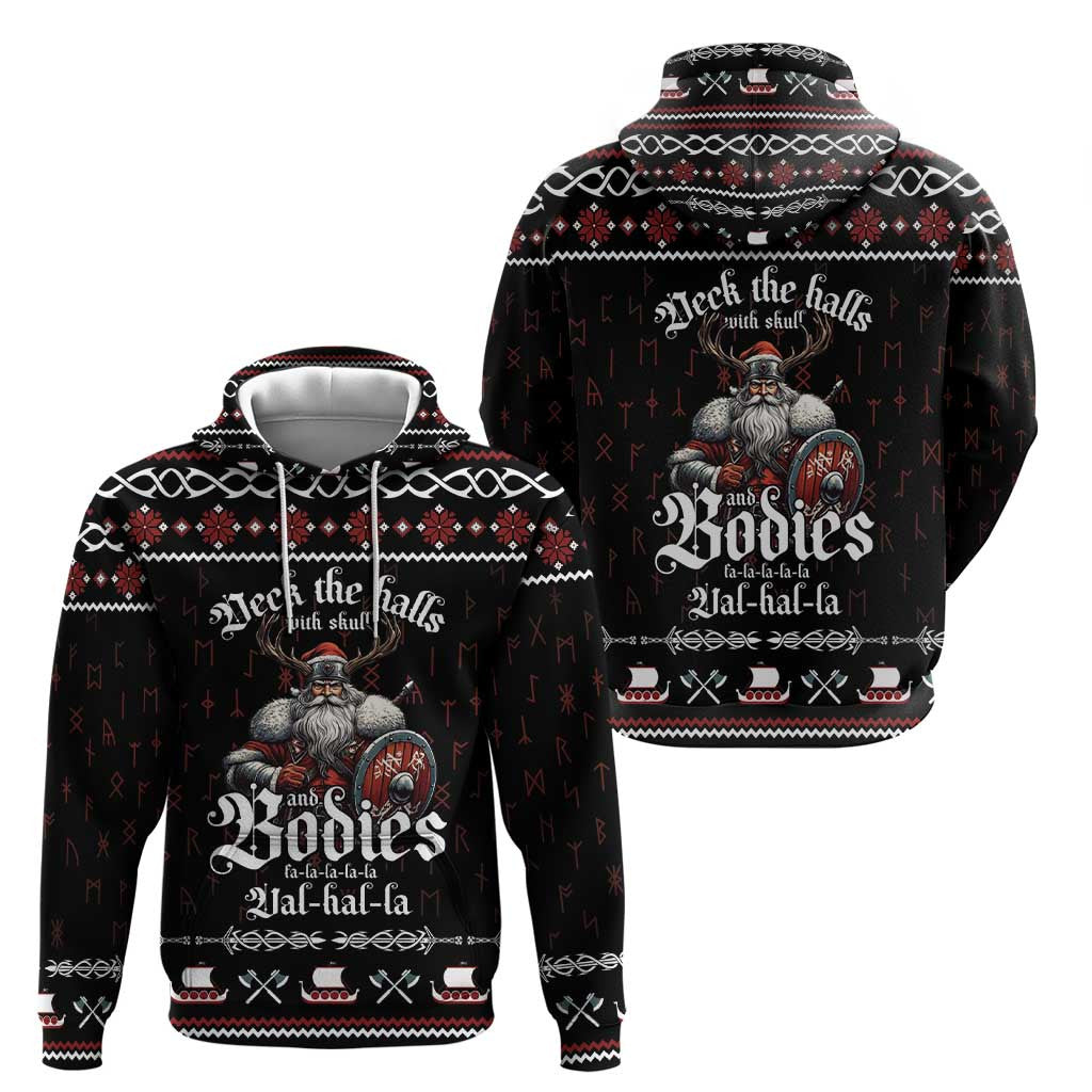 Funny Vikings Christmas Zipper Falalalala Valhalla Viking Hoodie