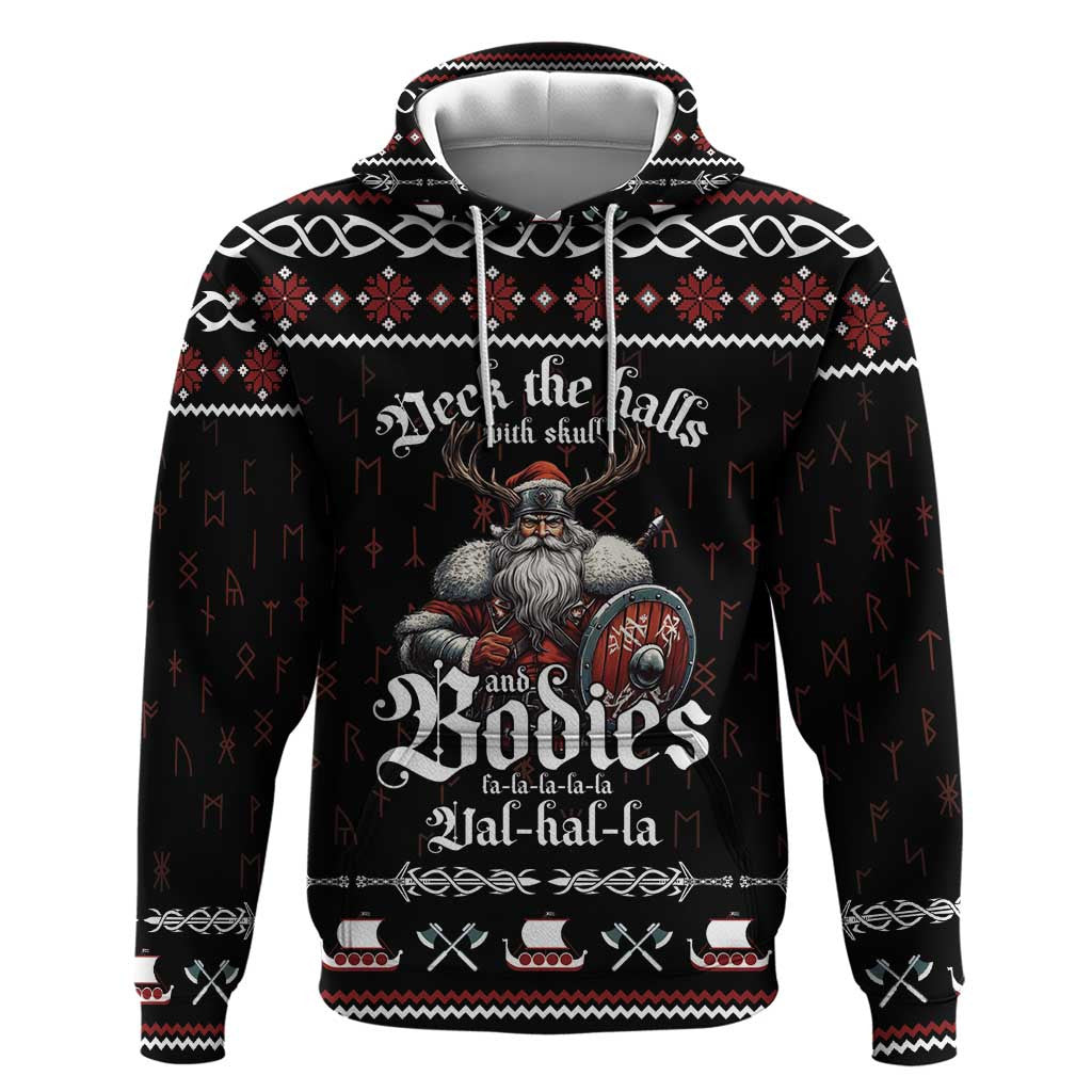 Funny Vikings Christmas Zipper Falalalala Valhalla Viking Hoodie