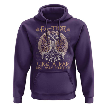 Funny Viking Dad Fathor Like A Dad Just Way Mightier Viking Hoodie Cotton