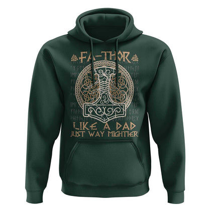 Funny Viking Dad Fathor Like A Dad Just Way Mightier Viking Hoodie Cotton