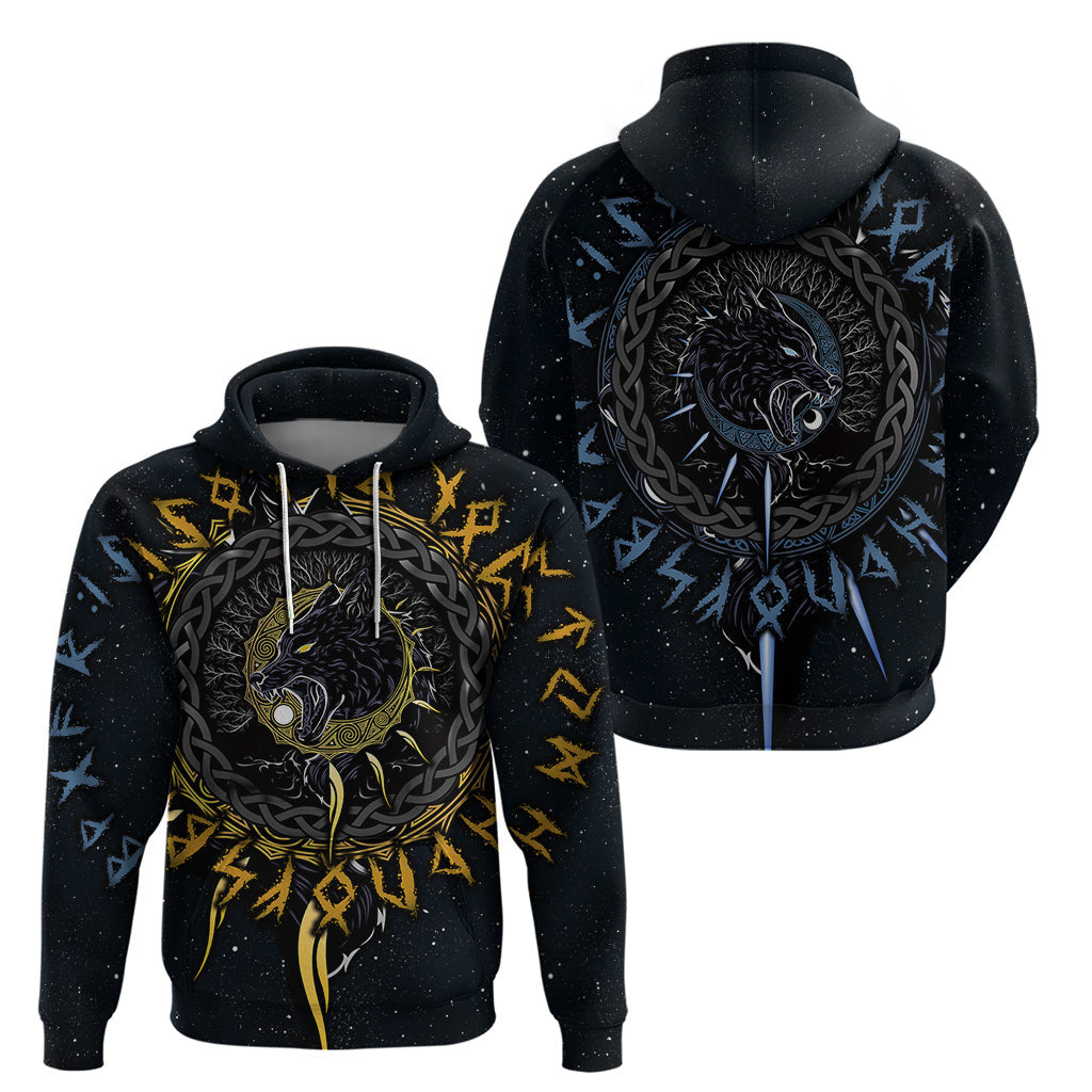 Skoll and Hati Viking Wolfs Viking Hoodie