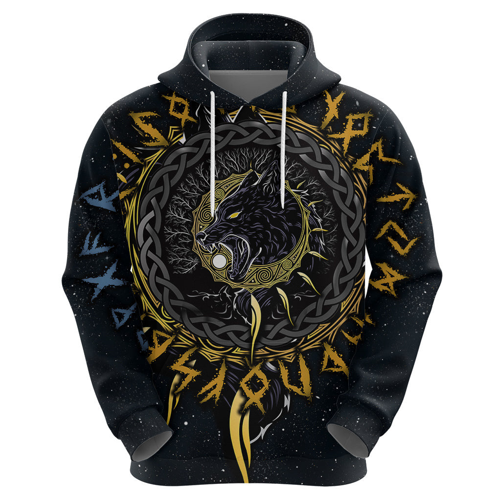 Skoll and Hati Viking Wolfs Viking Hoodie