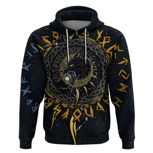Skoll and Hati Viking Wolfs Viking Hoodie