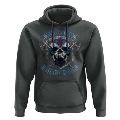 Funny Scottish Scottish To The Bone Vintage Scottish Lion Rampant Flag Skull Viking Hoodie Cotton