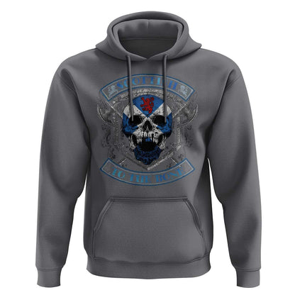 Funny Scottish Scottish To The Bone Vintage Scottish Lion Rampant Flag Skull Viking Hoodie Cotton