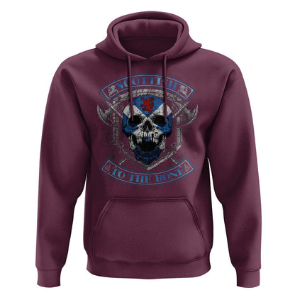 Funny Scottish Scottish To The Bone Vintage Scottish Lion Rampant Flag Skull Viking Hoodie Cotton