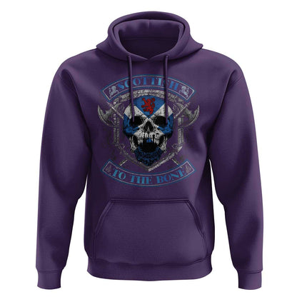 Funny Scottish Scottish To The Bone Vintage Scottish Lion Rampant Flag Skull Viking Hoodie Cotton
