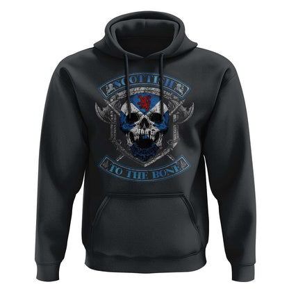 Funny Scottish Scottish To The Bone Vintage Scottish Lion Rampant Flag Skull Viking Hoodie Cotton
