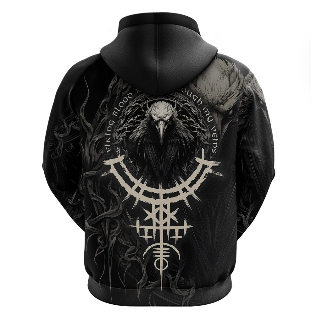 Viking Raven Viking Blood Runs Through My Veins Viking Hoodie