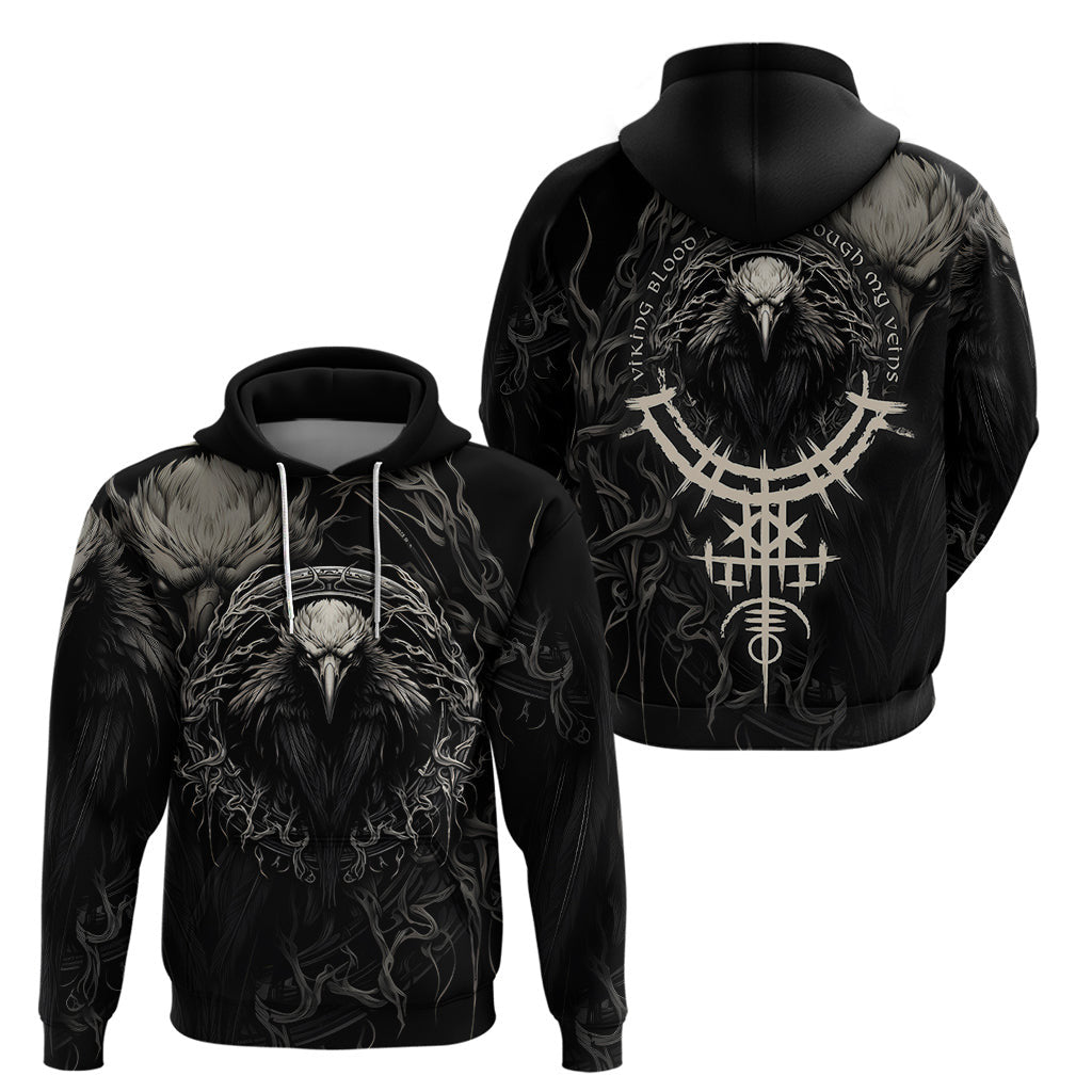 Viking Raven Viking Blood Runs Through My Veins Viking Hoodie